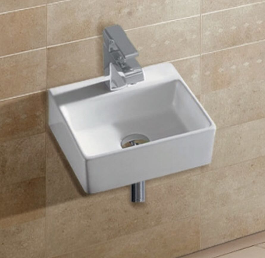 Roma B103W Rectangular Wall Hung & Above Counter Basin - PeakReno