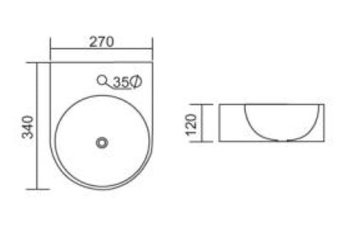 Roma B104W Wall Hung & Above Counter Basin - PeakReno