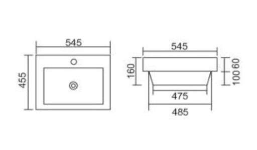 Roma B31 Rectangular Above Counter Basin - PeakReno