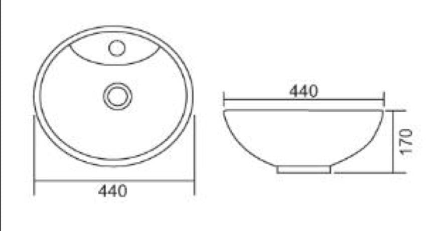 Roma B34 Round above counter basin - PeakReno