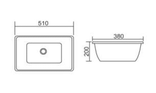 Roma B62 Rectangular undermount basin - PeakReno