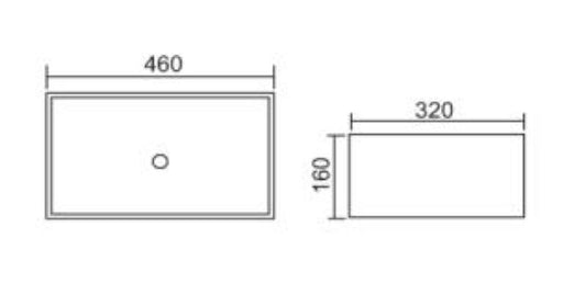 Roma B72 Rectangular Above Counter Basin - PeakReno