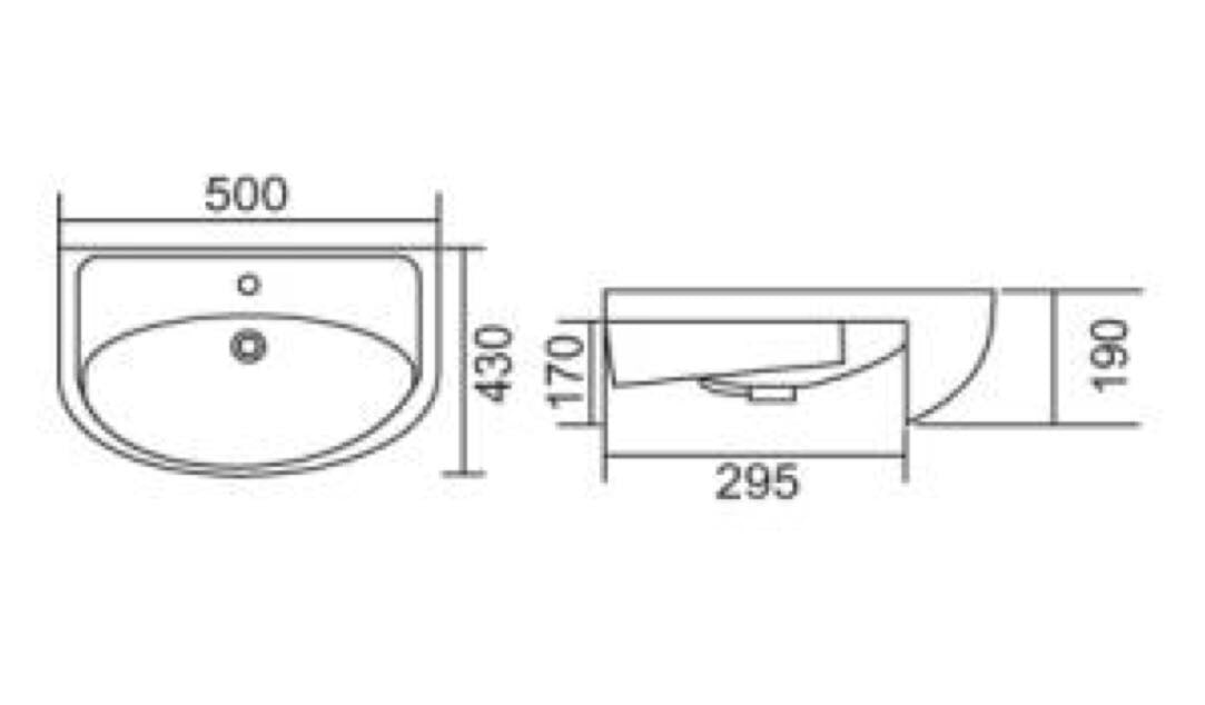 Roma B80 Semi-recessed Basin - PeakReno