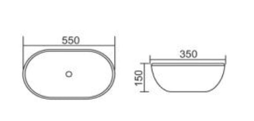 Roma B90 Oval Above Counter Basin - PeakReno