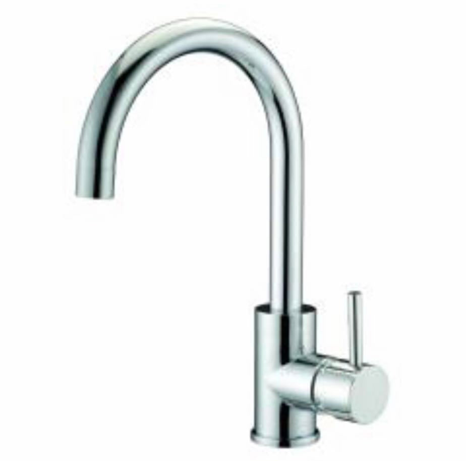 Roma Minimalist Gooseneck Kitchen Sink Mixer - PeakReno