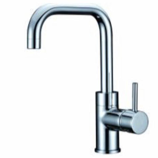 Roma Minimalist Square Gooseneck Kitchen Sink Mixer - PeakReno