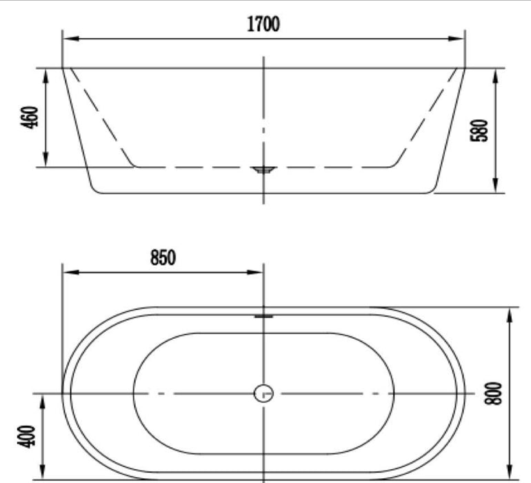 Rome Oval 1500mm Freestanding Bath - PeakReno