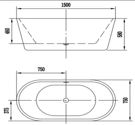 Rome Oval 1700mm Freestanding Bath - PeakReno