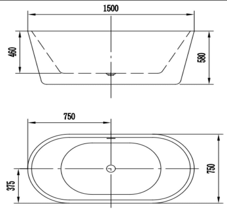 Rome Oval 1700mm Freestanding Bath - PeakReno