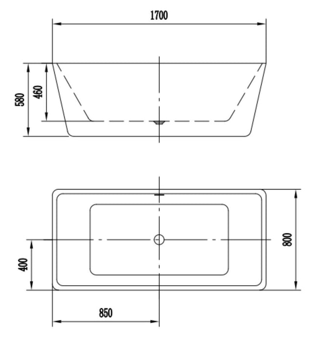 Rome Rectangular 1500mm Freestanding Bath - PeakReno