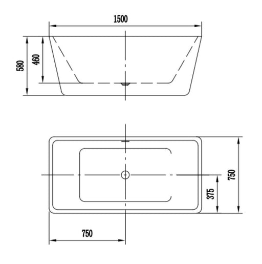 Rome Rectangular 1700mm Freestanding Bath - PeakReno