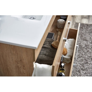 Rosa 750mm Timber Veneer Vanity With Ceremic Basin - PeakReno