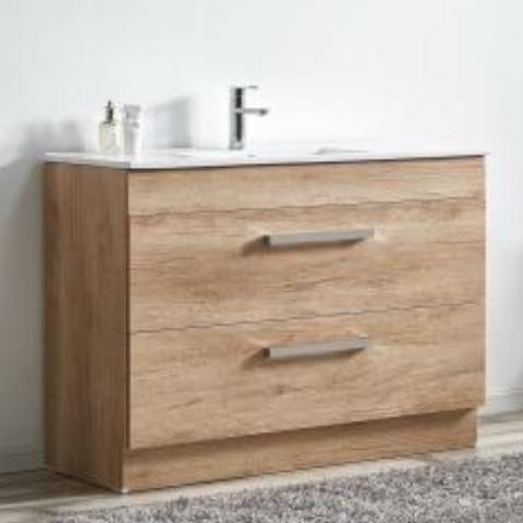 Rosa 1200mm Timber Veneer Vanity With Ceremic Basin - PeakReno