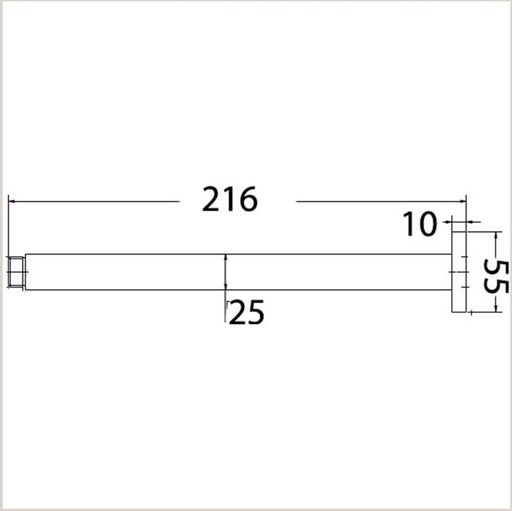 Rosa 200mm Square Ceiling Shower Arm - PeakReno