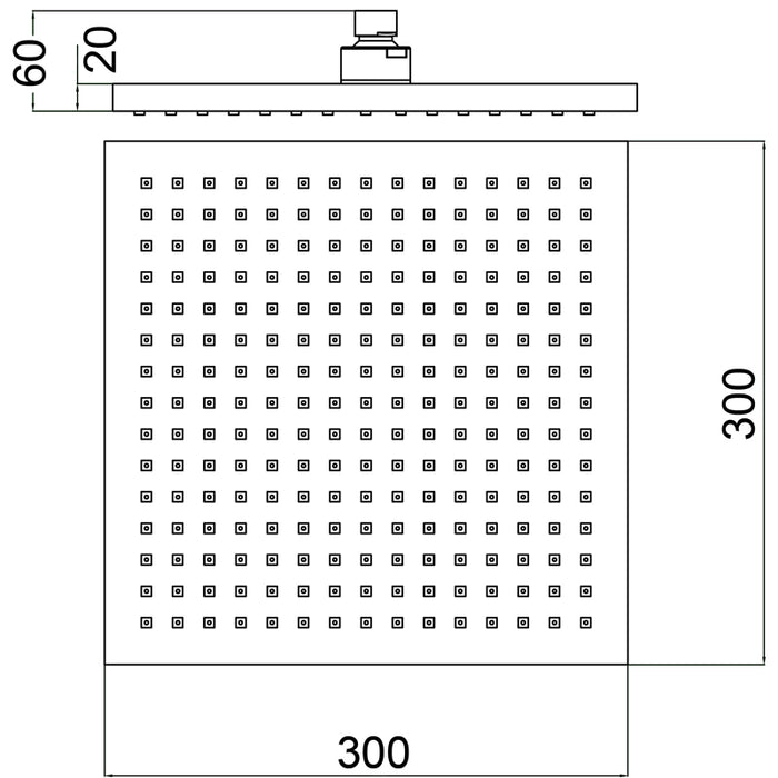 Rosa 300x300mm Square Shower Head - PeakReno