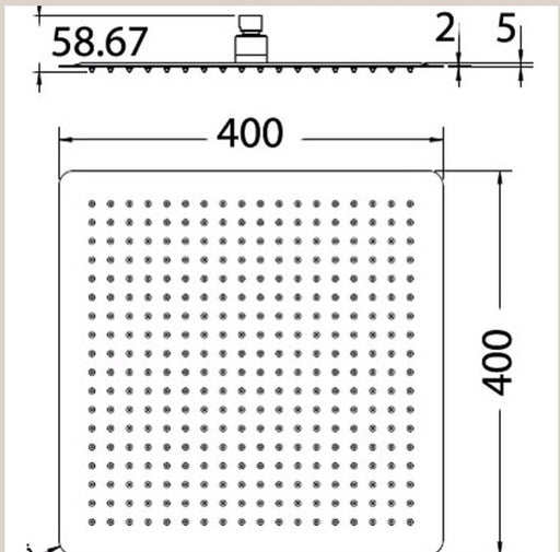 Rosa 400mm Square Shower Head - PeakReno