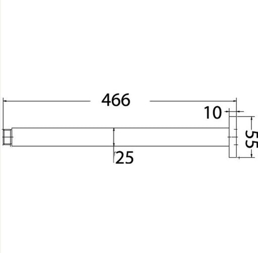 Rosa 450mm Square Ceiling Shower Arm - PeakReno