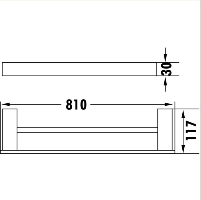 Rosa 600mm Double Towel Rail - PeakReno