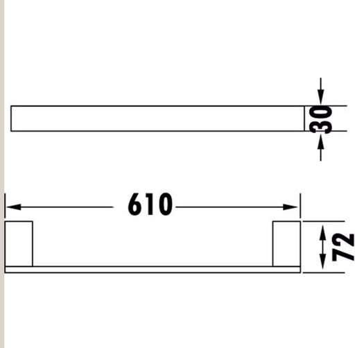 Rosa 600mm Single Towel Rail - PeakReno