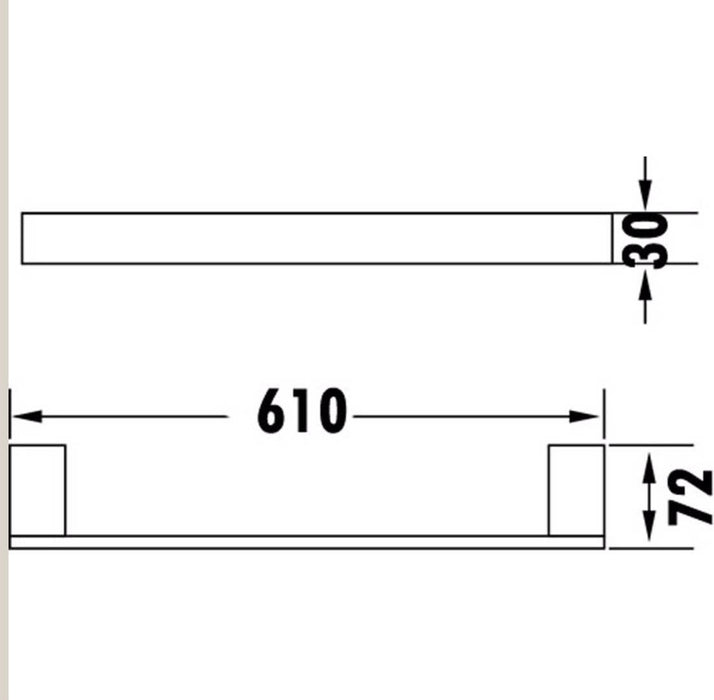 Rosa 600mm Single Towel Rail - PeakReno