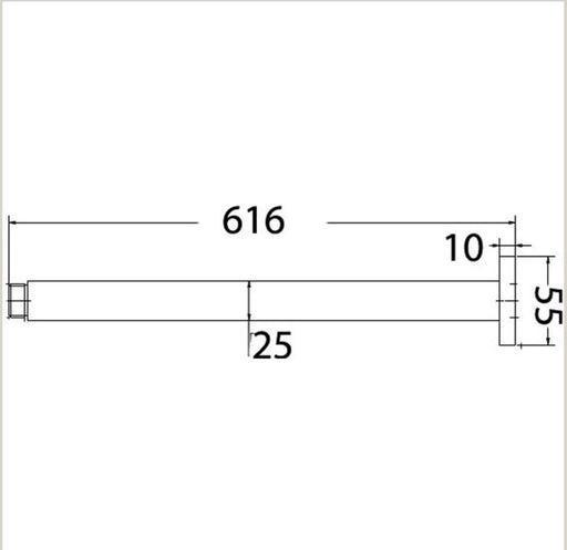 Rosa 600mm Square Ceiling Shower Arm - PeakReno