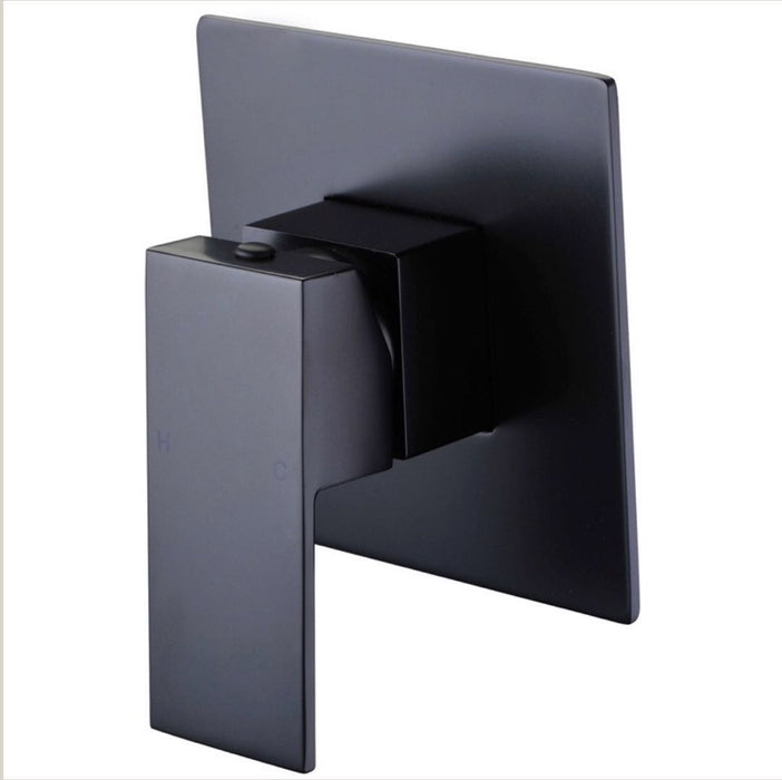 Rosa Matt Black Square Shower & Bath Mixer - PeakReno