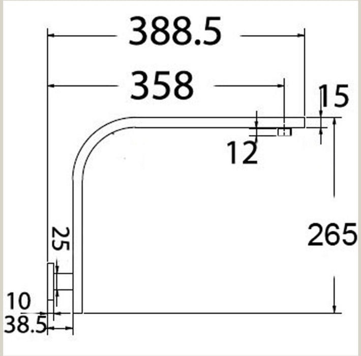 Rosa Squae High Rise Shower Arm - PeakReno