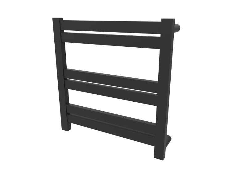 Siena 6 Bar Matt Black Heated Towel Rail - PeakReno