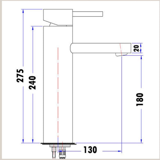 Titan High Rise Oval Basin Mixer - PeakReno