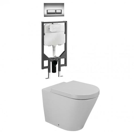 Tropical Qubo Chrome Indiana Wall Hung Toilet Suite - PeakReno