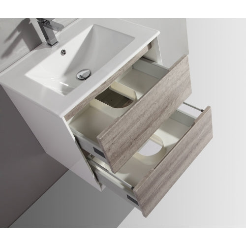 Virtue 750mm Designer Double Drawers Wall Hung Vanity - PeakReno