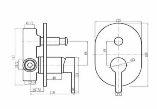 Vitra Shower & Bath Mixer Diverter - PeakReno