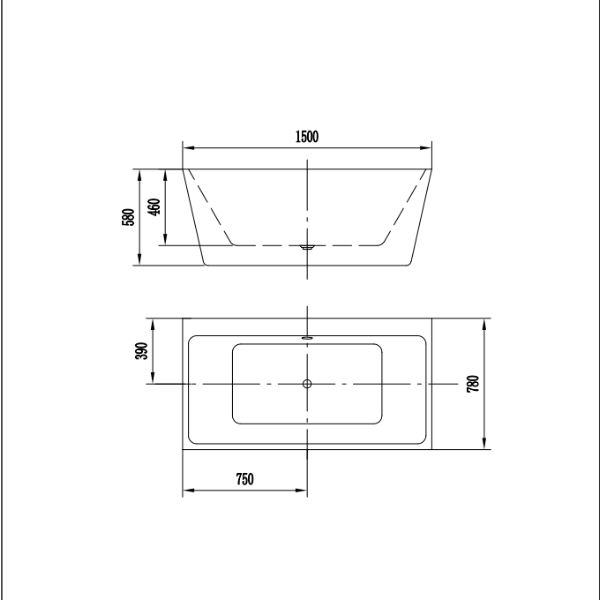 Manly 1500mm Freestanding Bath - PeakReno