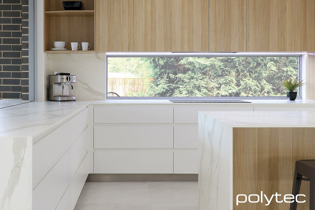 Polytec Melamine & Ultraglaze Pantry Oven & Microwave Kitchen Cabinet - PeakReno